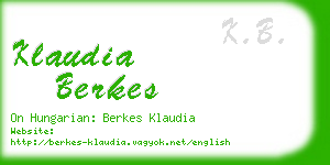 klaudia berkes business card